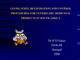 LEGALITIES OF THE VETERINARY USE OF DRUGS IN HORSES