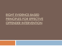Eight Evidence-Based Principles for Effective Interventions