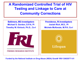 Methadone Maintenance for Prisoners