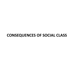 Consequences of Social Class - Weathersfield Local Schools