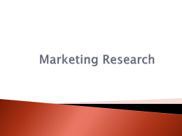 Marketing Research - University of British Columbia