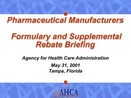 Pharmaceutical Manufactures Formulary and Supplemental