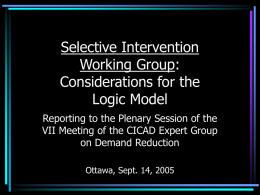 Selective Intervention Working Group: Considerations for