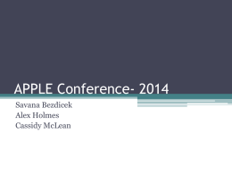 APPLE Conference- 2014 - Northern Arizona Lumberjacks