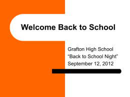 Welcome Back to School - Grafton School District