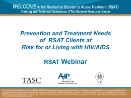 RSAT Training Tool: Trauma-Informed Correctional Care