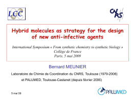 The chemical design of new antimalarial agents based on