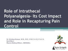 Cost Analysis: Intrathecal Drug Therapy