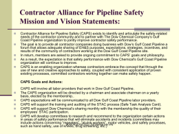 Contractor Alliance for Pipeline Safety Mission and Vision