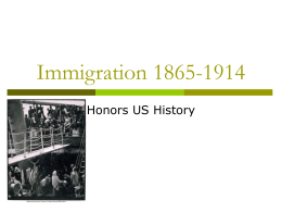 Immigration 1865-1914