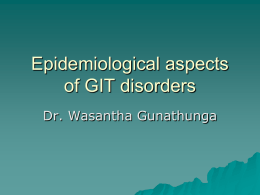 Epidemiological aspects of GIT disorders