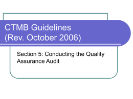CTMB Guidelines version