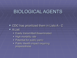 BIOLOGICAL AGENTS - Knox County Tennessee Government