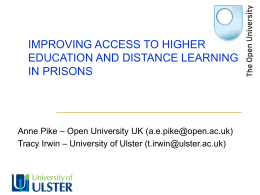 IMPROVING ACCESS TO HIGHER EDUCATION AND DISTANCE …