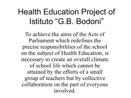 Health Education Project of Istituto “G.B. Bodoni”