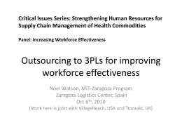 Outsourcing to 3PLs for improving workforce effectiveness
