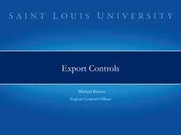 Export Controls - Saint Louis University
