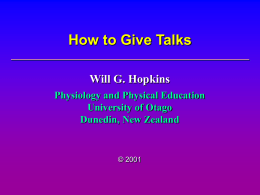 How to Give Talks