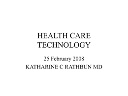 HEALTH CARE TECHNOLOGY - DR