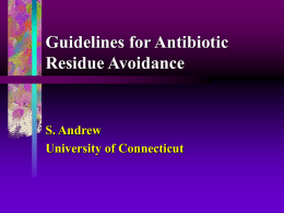 Guidelines for Antibiotic Residue Avoidance
