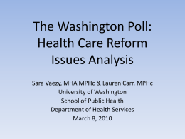 Washington Poll: Health Care Reform Issues Analysis