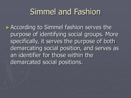 Simmel and Fashion - University of Florida