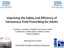 Improving the Safety and Efficacy of Fluid Prescribing in