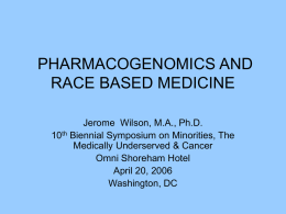 UNDERSTANDING THE ROLE OF PHARMACOTHERAPY AND …