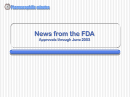 News from the FDA