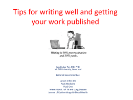 Tips for getting your work published