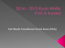 2014 – 2015 Ryan White Part A Award