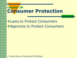 Chapter 29 Consumer Protection
