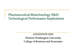 Pharmaceutical-Biotechnology R&D: Technological