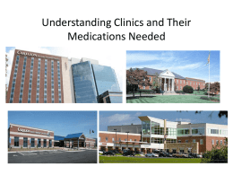 Understanding Clinics and their Medications Needed