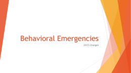 Behavioral Emergencies - Pierce County, Washington