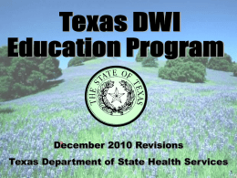 Texas DWI Education Program