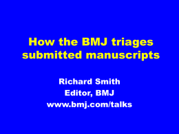 How the BMJ triages submitted manuscripts