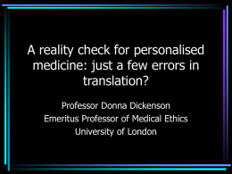 A reality check for personalised medicine: just a few errors in