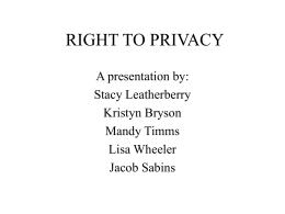 RIGHT TO PRIVACY