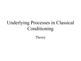 Underlying Processes in Classical Conditioning