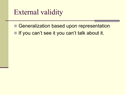 External validity