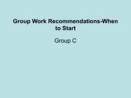Group Work Recommendations