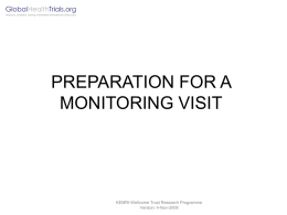 Preparation For A Monitoring Visit - presentation
