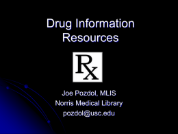 Introduction to Drug Info Tools