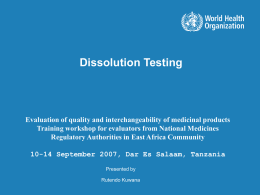 Comparative dissolution testing and applications