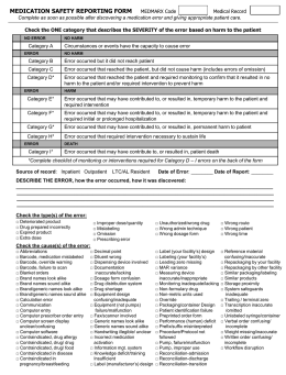 Medication Safety Reporting Form