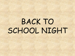 back to school night - Nebo School District