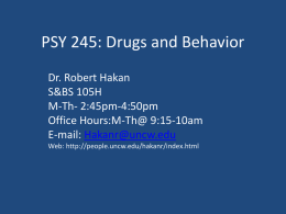 PSY 245: Drugs and Behavior