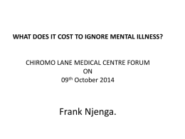 What does it cost to ignore mental illness- CLMC 2014