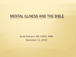 Mental Illiness and the Bible Meadows Conference
